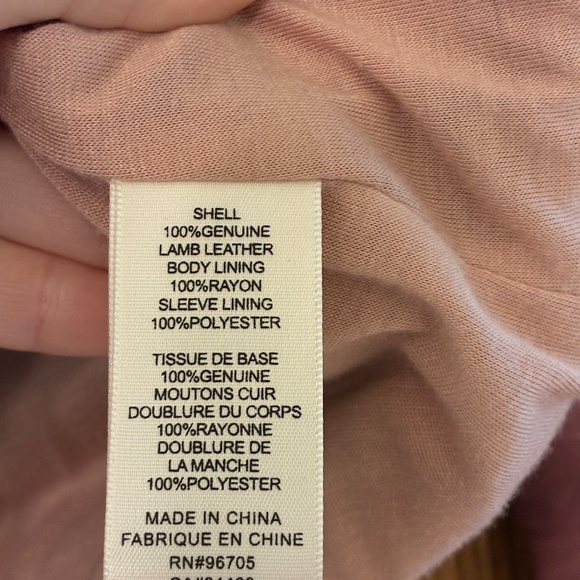 Rebecca Taylor 100% Lamb Leather Moto Jacket – Mauve Blush, Size 6 - Picture 5 of 8